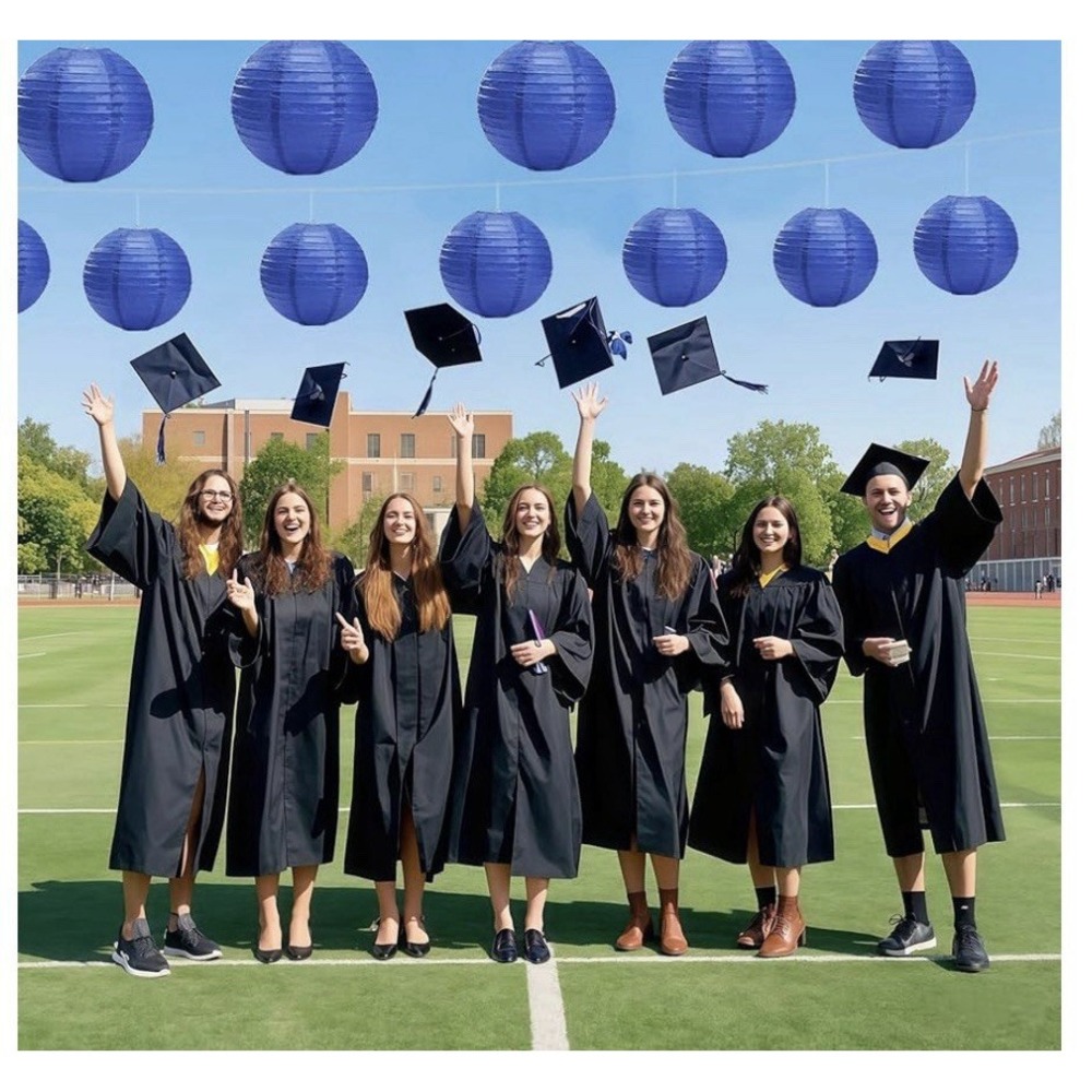 LIHAO Blue Paper Lanterns for Graduation Decorations Party Birthdays 20PCS A4 - Picture 3 of 6